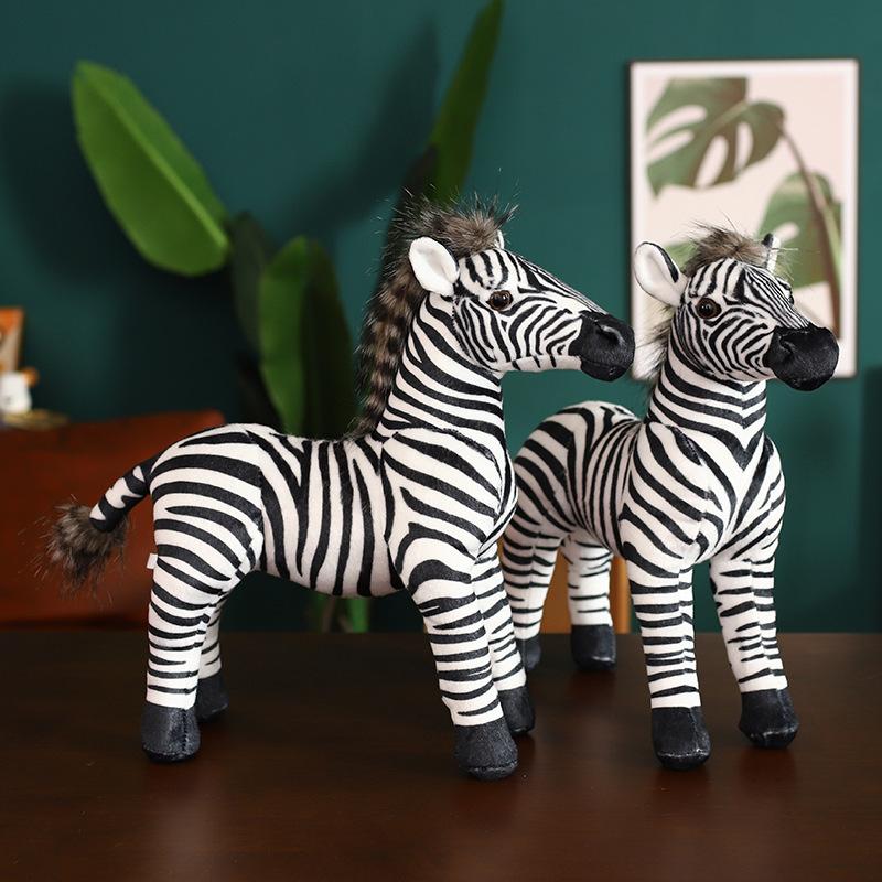 Bai Fen Bai Dolls And Toys Small Simulation Zebra Doll Plush Toy Foal Doll Children Soothing Rag Doll Stage Photography Props