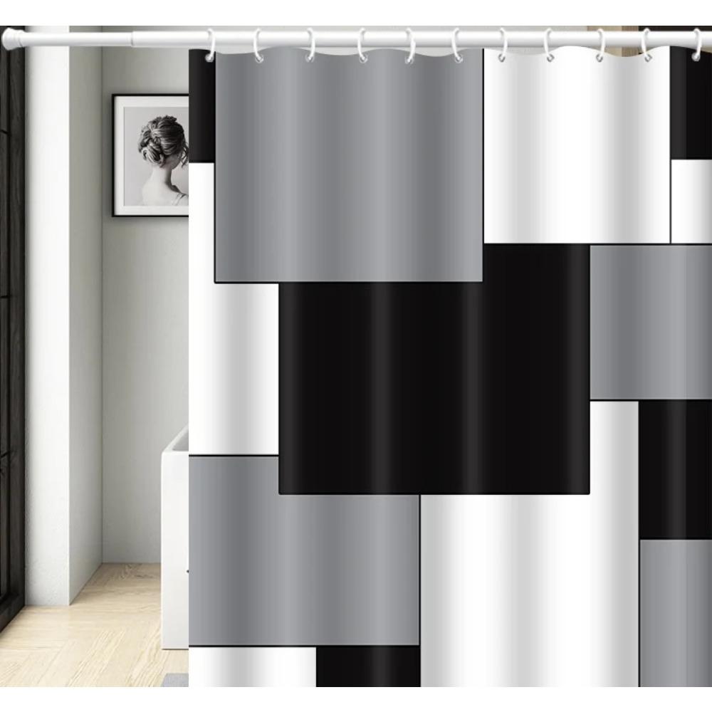 Spliced digital printed fabric shower curtains, thickened waterproof bathroom curtains and bathroom partition curtains