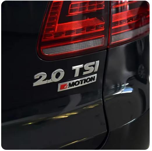 RUNTB1 3D Metal 4motion Logo Rear Trunk Car Badge Emblem Sticker Decals For VW 4 Motion Tiguan Passat B8 Polo Golf 6 7