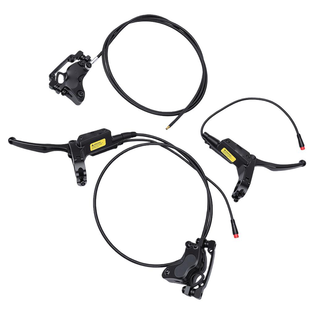Four Piston Bike Hydraulic Brakes Set Universal Hydraulic Disc Brakes with Levers 160mm Rotors for Electric Bicycle