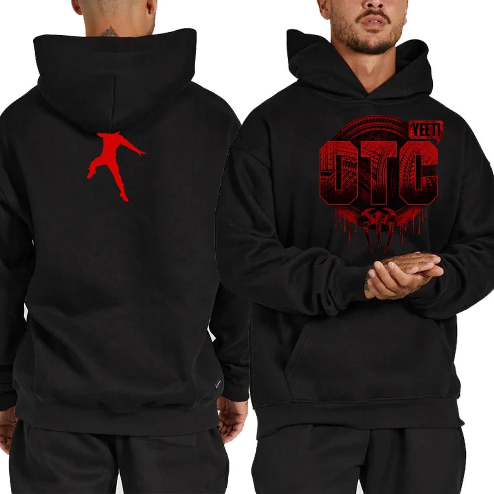 

2025 Autumn/Winter New Famous Fighter Roman Reigns Men s Black & Navy Blue Hoodie Street Sports Jersey Casual 2XL