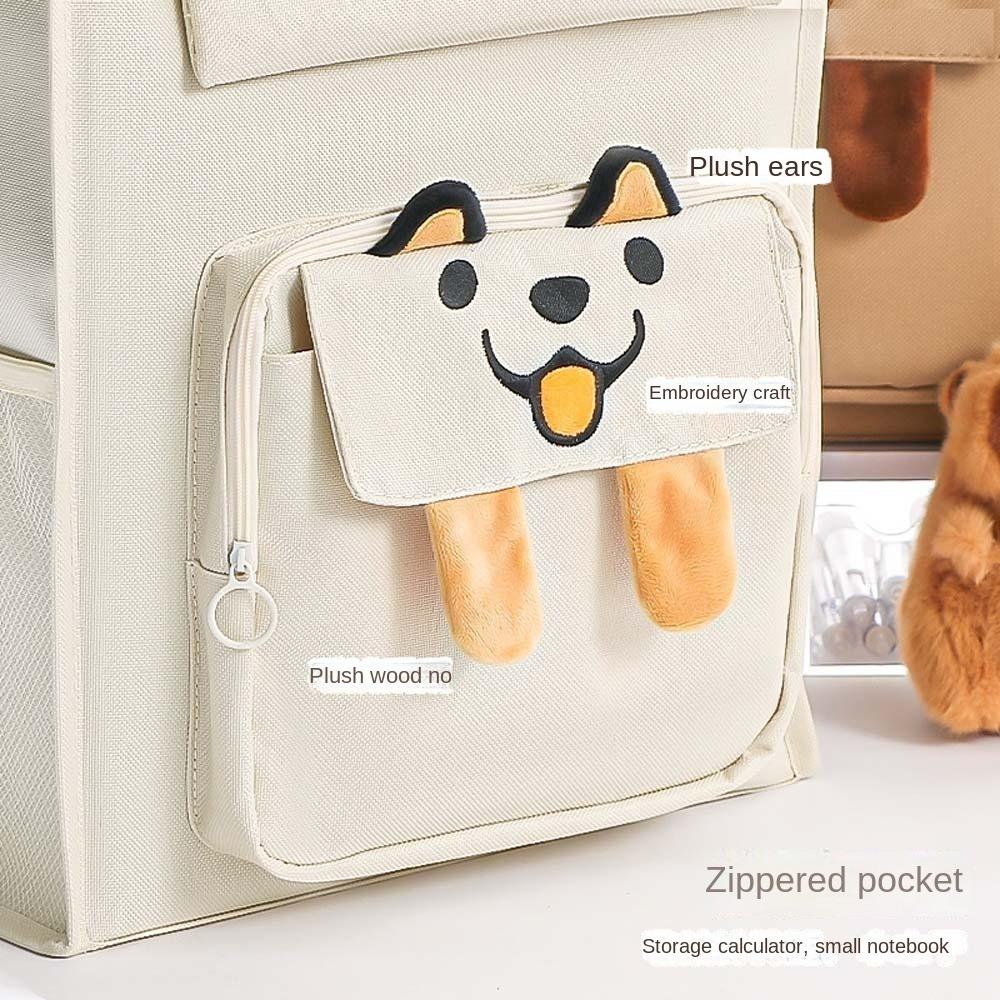 Large Capacity Dog Shoulder Bag Canvas Handbag Student Tote Bag Cute Capybara Canvas Bag  Student