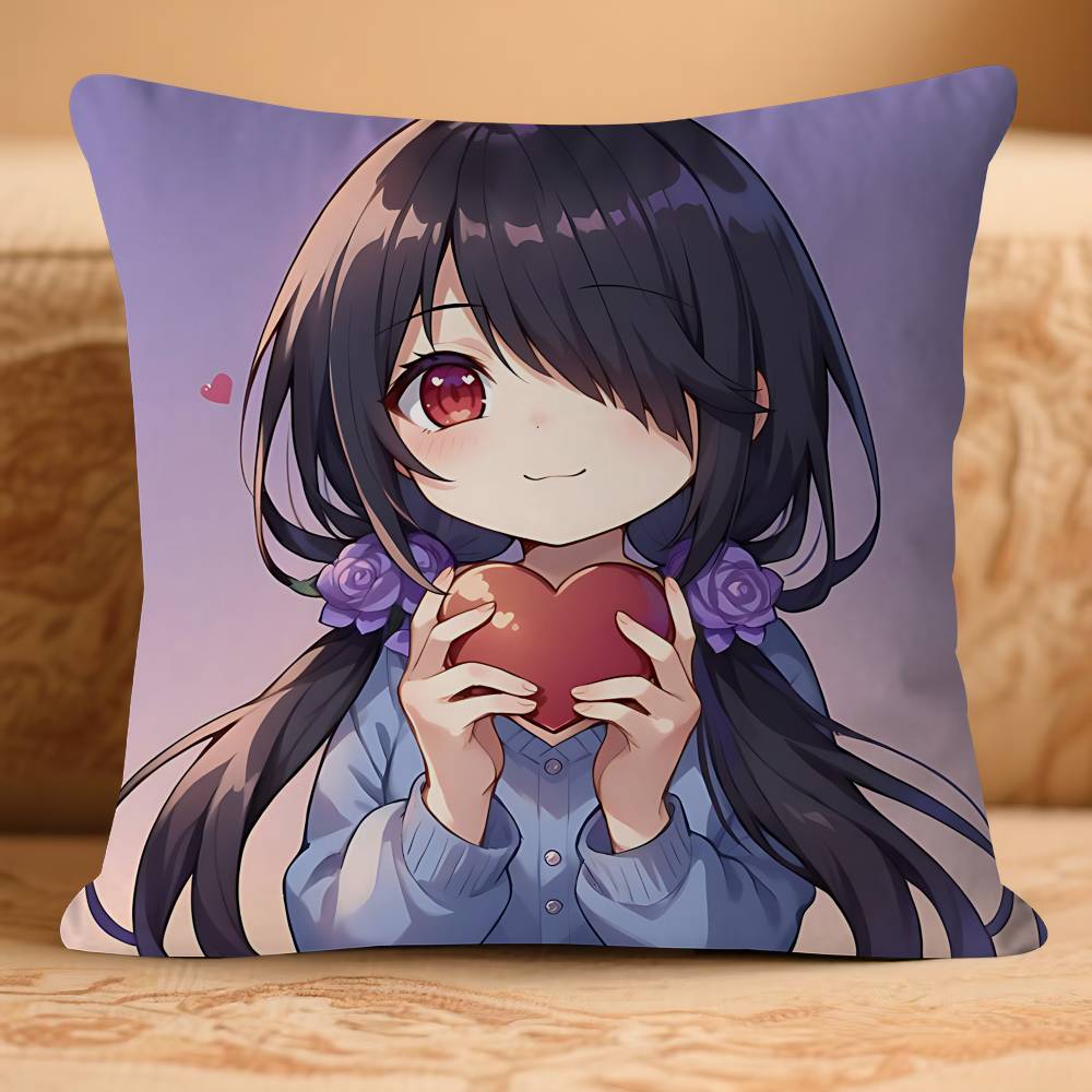 Tokisaki Anime Kurumi Kissenbezug Abnehmbarer Waschbarer Kissenbezug – Ganzjahresweiches Leinen