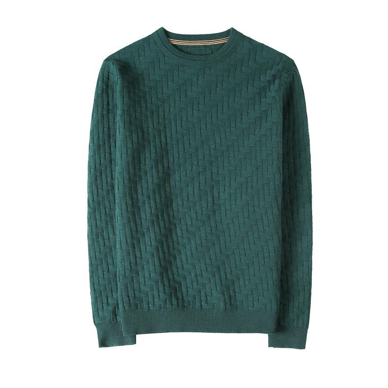 Autumn and Winter Fashion Jacquard Crew Neck Sweater Men's Pullover Slim Knit Sweater Men's Sweater