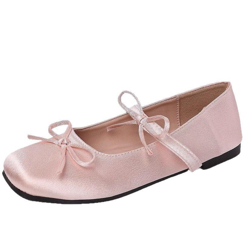 2025 Spring and Summer Fashion Doudou Shoes Versatile Mary Jane Shoes Comfortable Ladyshoes Trendy Square Head Inner Height Increase Flat Sole Shoes
