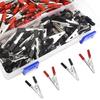 WMYCONGCONG 120-Piece Kit of 48mm Metal Alligator Crocodile Clips, Electrical Test Clamps, Battery Clips with Plastic Handles, Red and Black