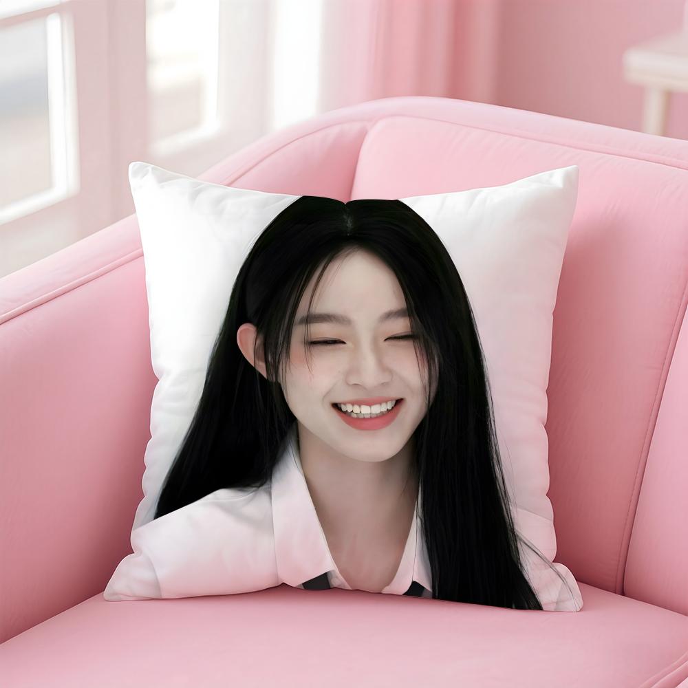 Hot Cute Korean Kpop Actor PPark Jihu Cushion Cover Pillowcase Short Plush Invisible Zipper Room Sofa Cushion Cover