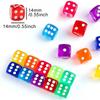 10-20PCS/Pack Transparent Color 14mm Sized Dice Random Mixed Color Rounded Edges Dices Entertainment Games Props Accessories ZYF