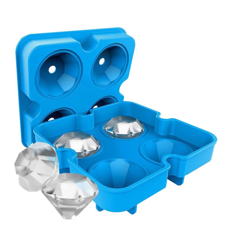 

LMETJMA многоразовая форма для льда Diamond, силиконовый поднос для кубиков льда для виски, для охлаждения коктейлей, штабелируемый, гибкий, безопасный JT12 синий