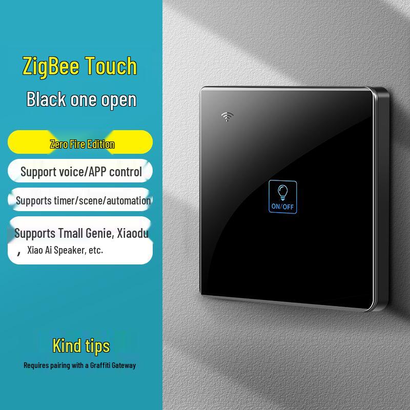 Zhengshang C4 ZigBee Graffiti Smart Switch, EU Standard, Voice-Activated, Compatible with Alexa & Google.