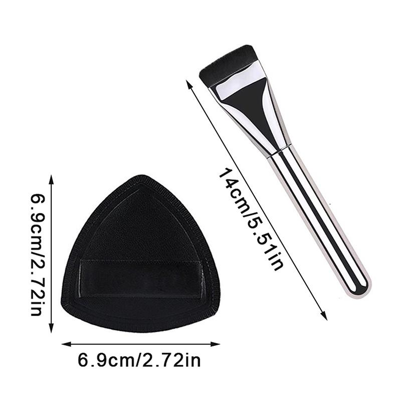 Ein-Wort Flachpinsel für Foundation Leichter Pinsel für flüssiges Make-up Mit Make-up-Schwämmchen Zubehör für Make-up-Werkzeuge