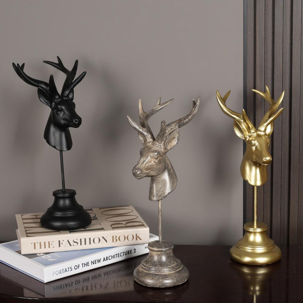 European Retro Deer Head Ornament: Creative Antler Decor for Living Room or Wine Cabinet