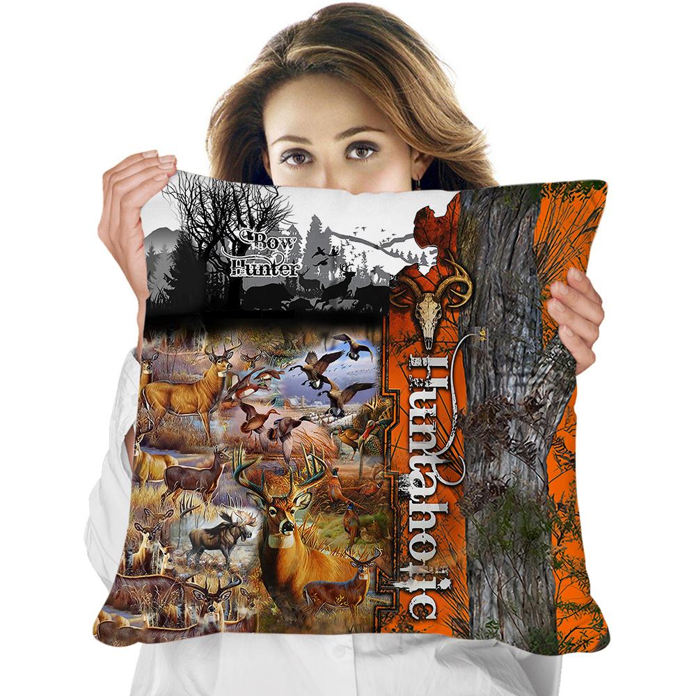 Animal Pillowcase Beautiful Wild Boar Hunting Reversible Printed Cushion Cover Home Fun Throw Pillow