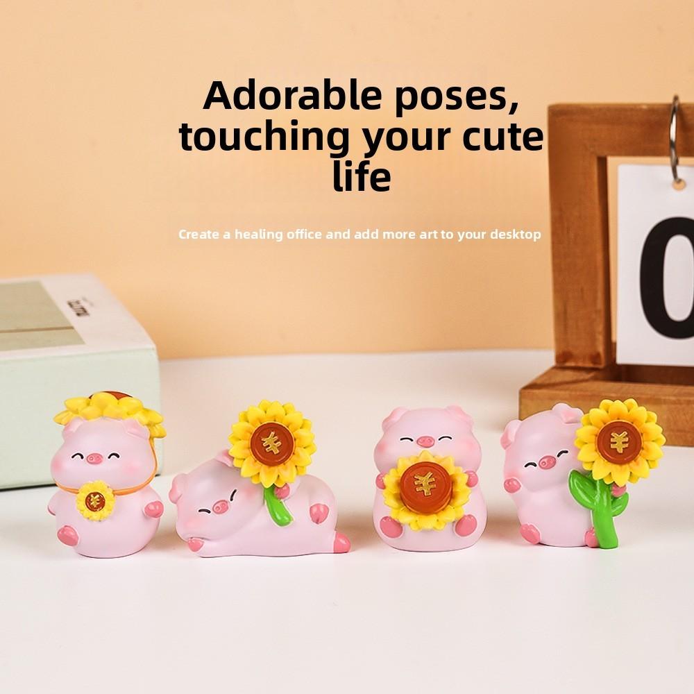Car Decor Resin Car Accessory With Cute Pig Design For Office And Car Gift Ideas