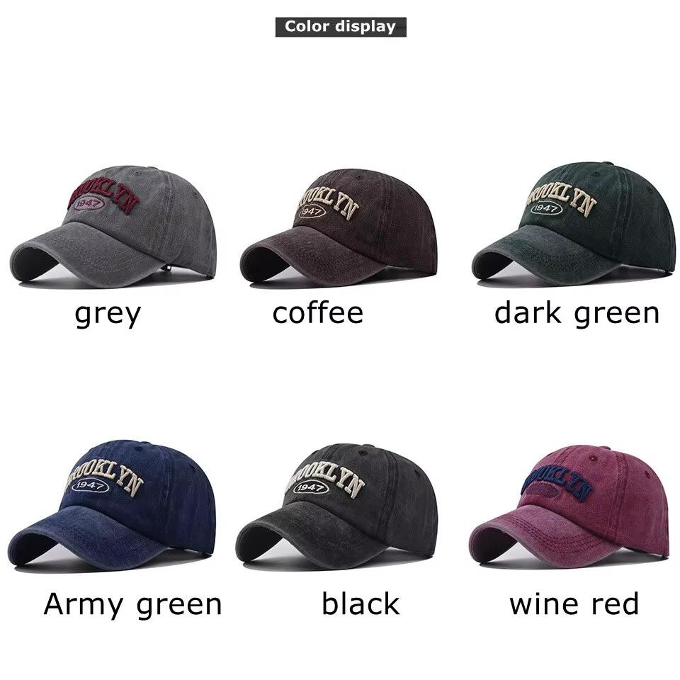 High Embroidery Snapback Hat for Men Vintage Black Green Washed Baseball Caps for Women