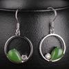 Elegant 925 Sterling Silver Jade Teardrop Earrings with Certificate