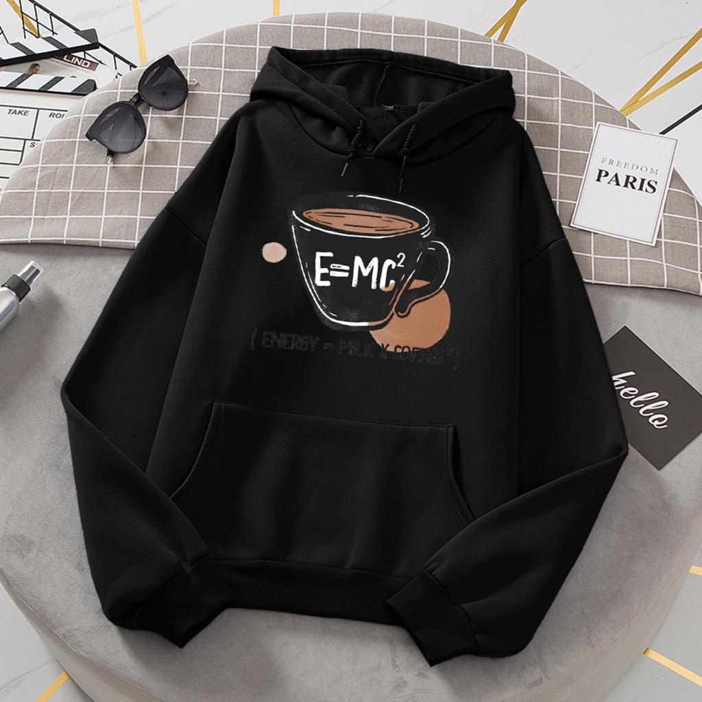 Emc Energy Milk Coffee Hoodies Women Comfortable Warm Hoodie Fashion Casual All Match Hoody Sports