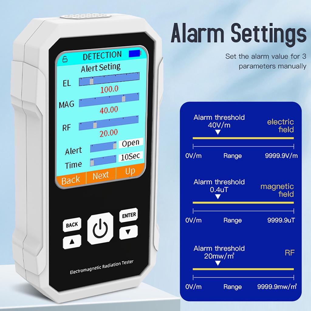 3in1 Multifunctional Electric Field Magnetic Field RF Radiation Detector Handheld Electromagnetic Radiation Tester EMF