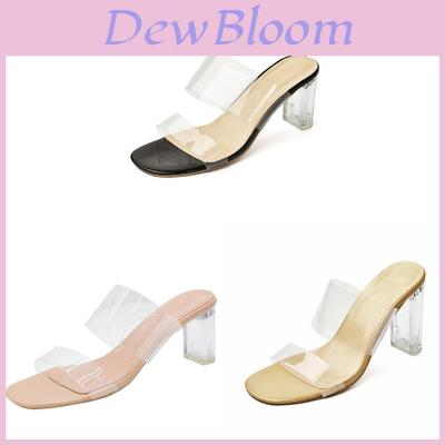 Summer Transparent High Heel Sandals With Pvc Sole For Adult Women