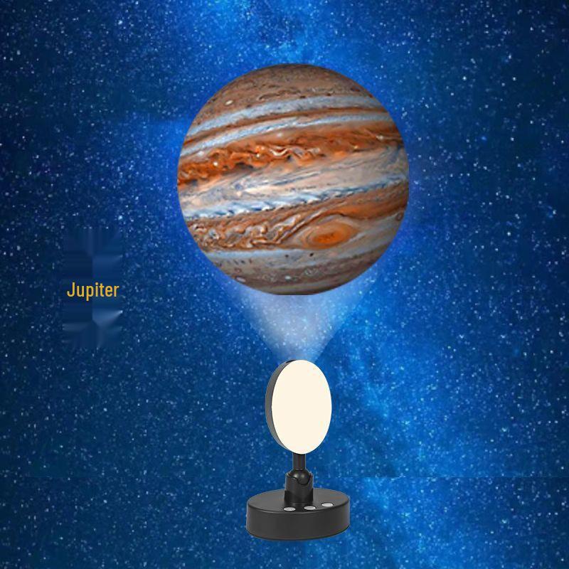 Rechargeable Earth & Moon Star Projector Night Light for Bedroom Atmosphere 
