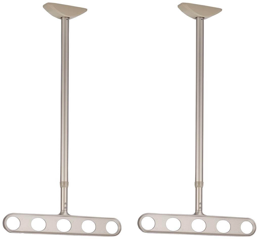 Kawaguchi Giken Eaves Clothes Drying Hosclean Stainless Steel Set of 2 ZA-1145-ST Color,