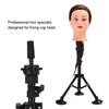 Wig Head Tripod Mannequin Head Mold Holder Stand Bracket Support Hairdressing Training ToolBlack