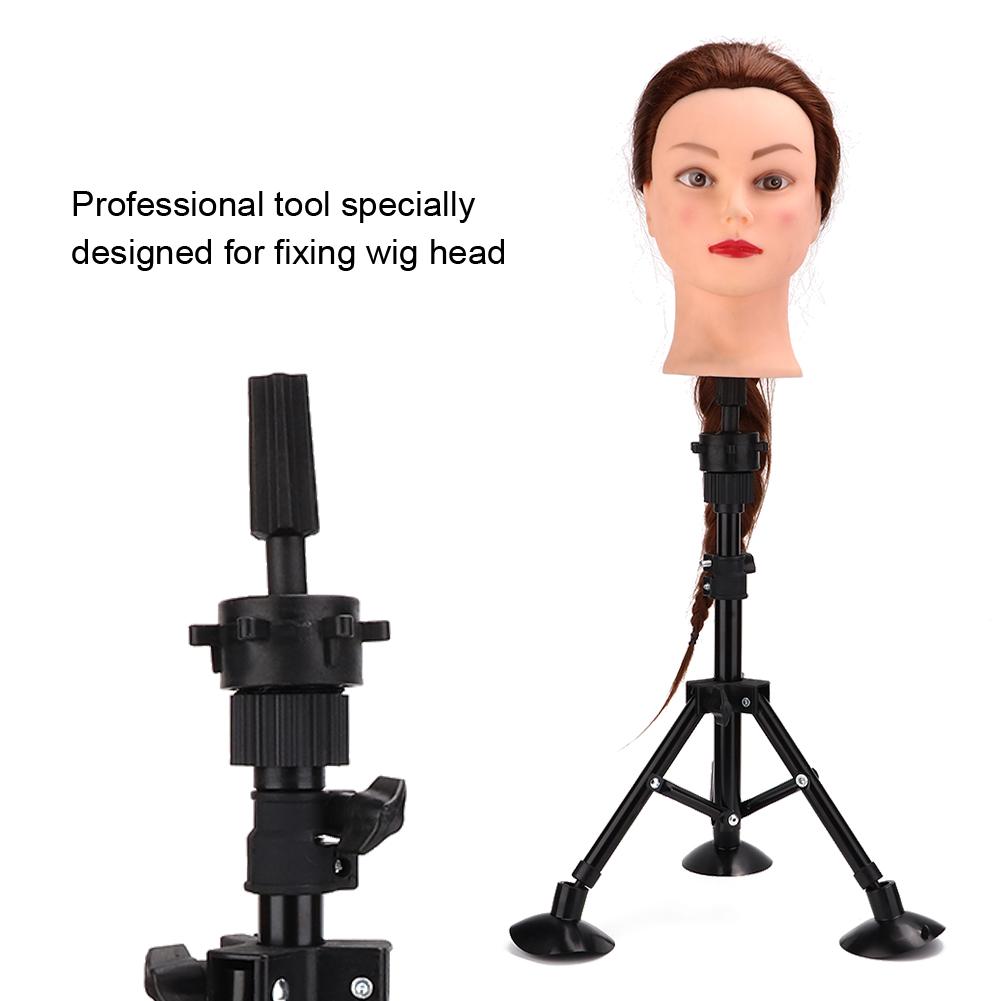 Wig Head Tripod Mannequin Head Mold Holder Stand Bracket Support Hairdressing Training ToolBlack