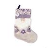 Purple Christmas Stockings with Creative Santa Claus Patterns Decorative Socks for Holiday Storage and Home Decoration