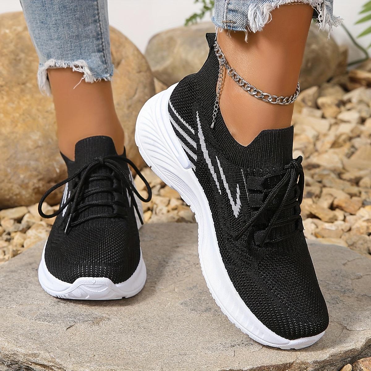 Женские модные кроссовки на шнуровке дышащие и легкие кроссовки с низким верхом удобная обувь для ходьбы 36 чёрный 1498₽