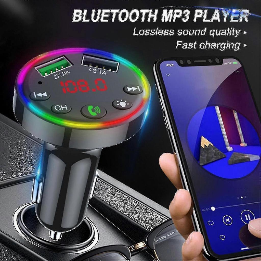 Dual-USB-Kfz-Adapter Drahtloses Bluetooth-Kit QC3.1 Schnelllader Freisprecheinrichtung FM-Transmitter