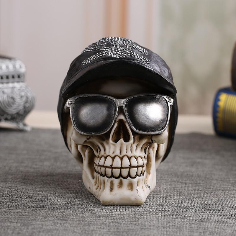 Skull Terrifying Halloween Head Resin Craft Tabletop Decoration Prop Holiday