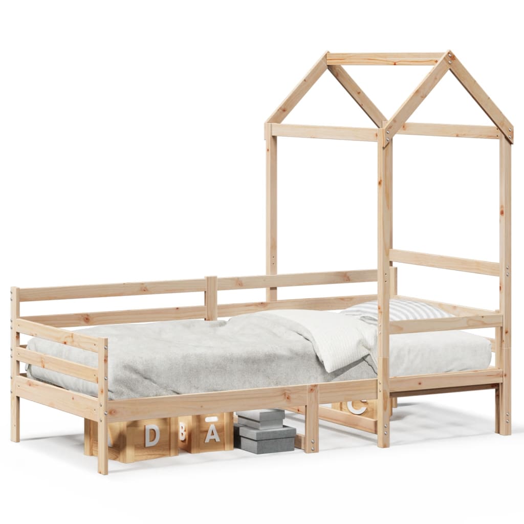 Daybed with Canopy 80 x 200 cm Solid Pine Wood