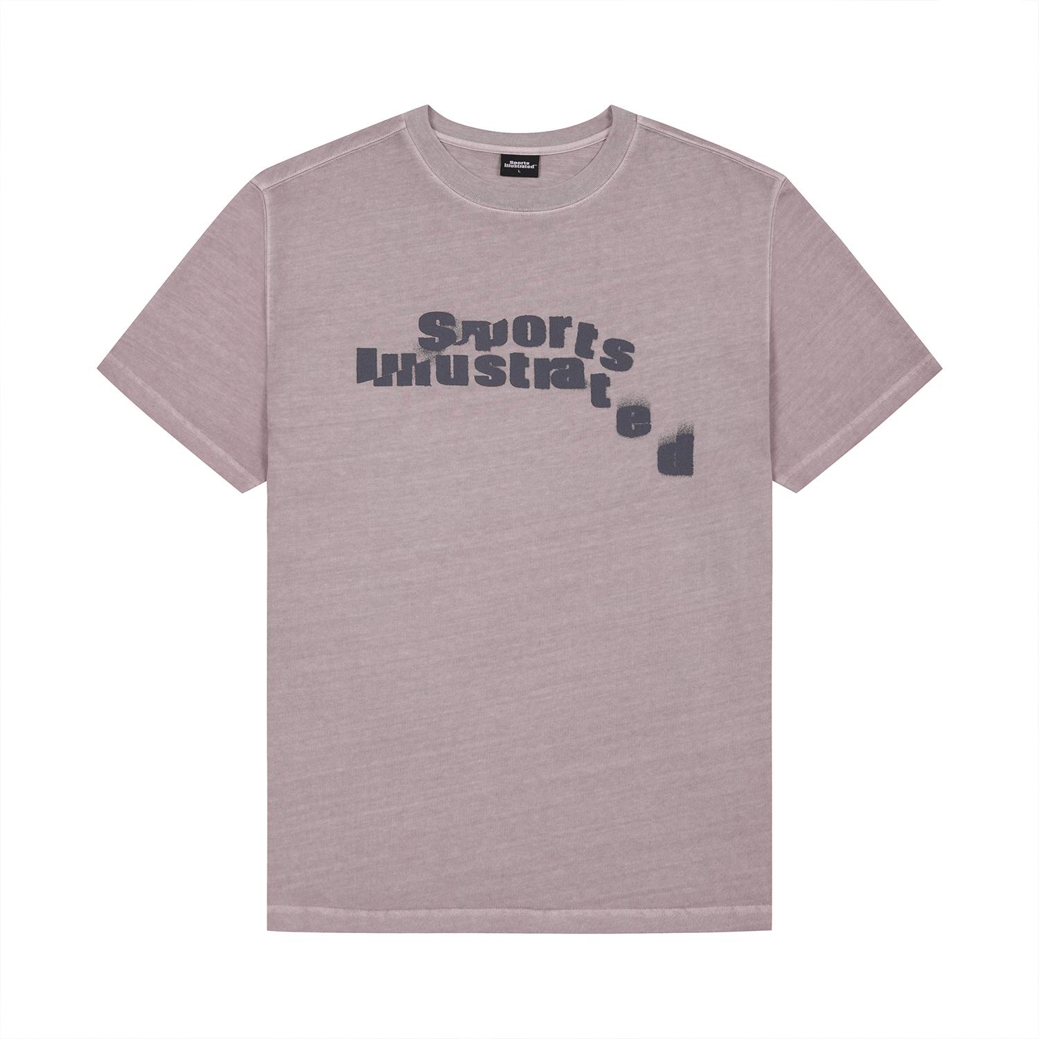 Sports Illustrated Pigment Curved Logo Round T-Shirt (Pink) S