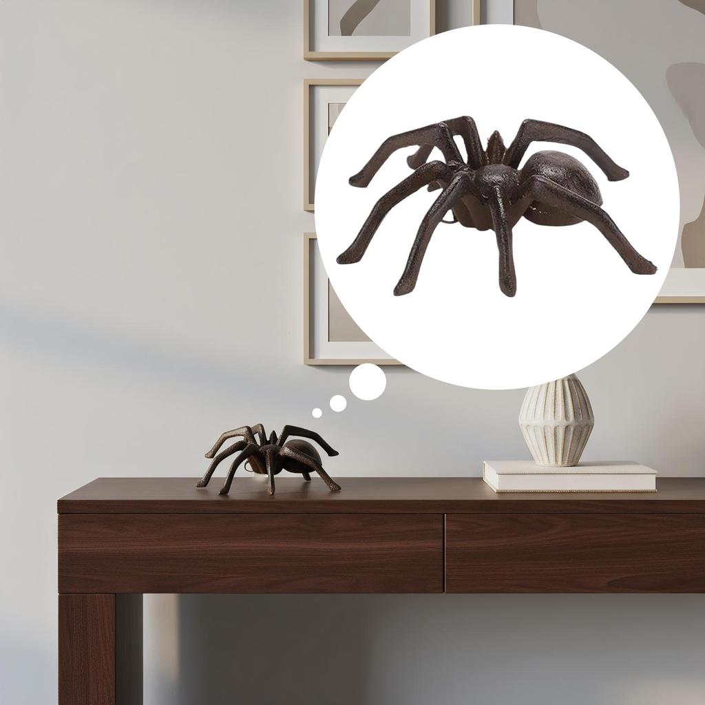 Halloween Spider Figure Gothic Horror Tabletop Ornament Cast Iron Spider Halloween Decoration For Mantel Windowsill Haunted