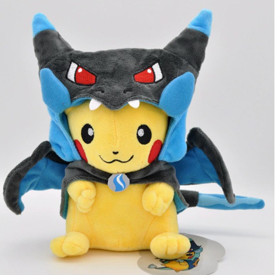 10Pcs Pokemon Pikachu Cosplay Toy Charizard Snorlax Garchomp Tyranitar Hydreigon Anime Eevee Lapras Stuffed Plush Doll
