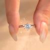 Six-Claw Round Cut Diamond Ring, Minimalist Promise Ring For Women'S Daily Wear