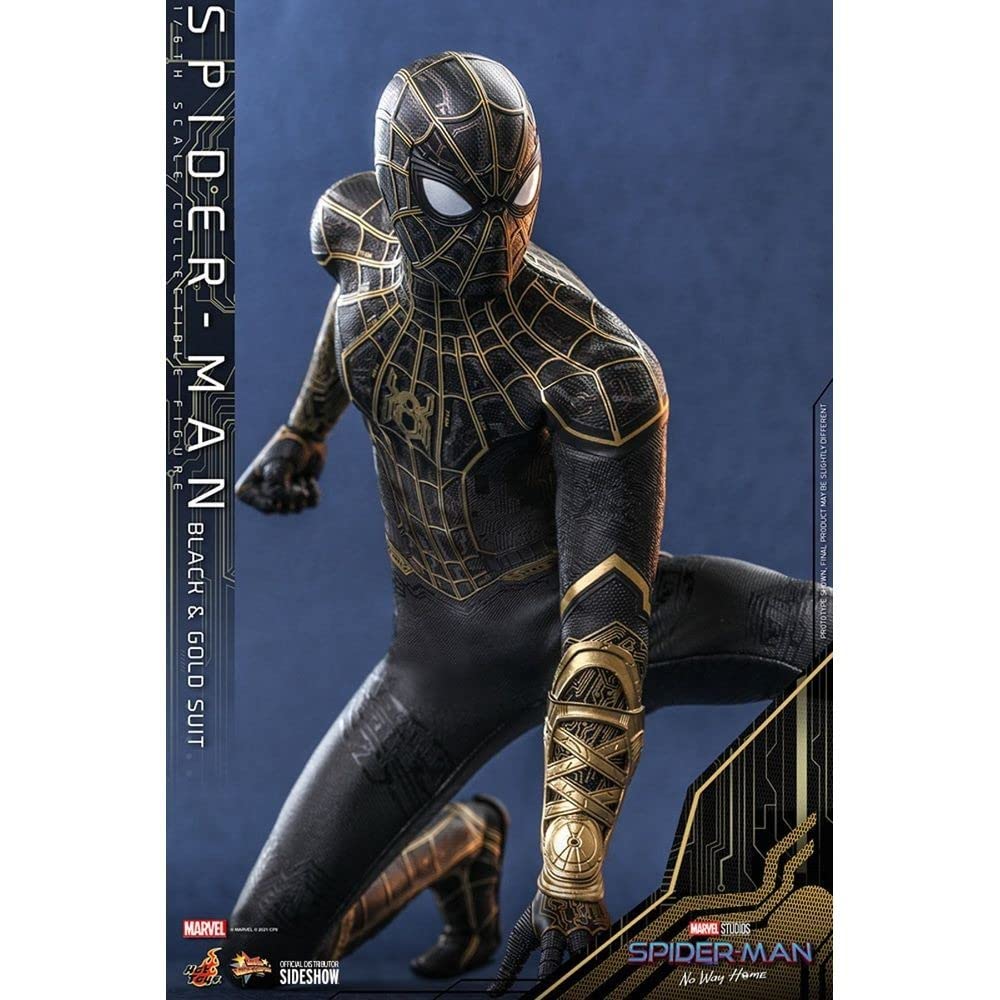 Movie Masterpiece Spider-Man: No Way Home Spider-Man Black & Gold Suit Version 1/6 Scale Figure