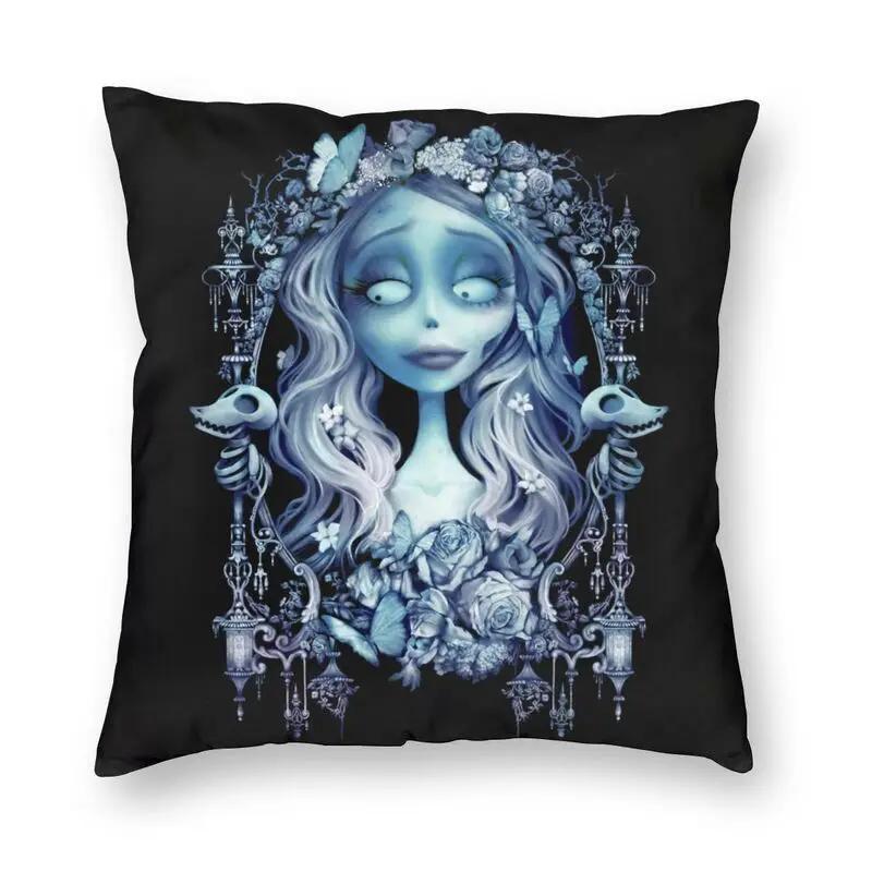 

Тим Бёртон Труп невесты Наволочка Чехол на диван Украшение Хэллоуин Ужасы Страшный фильм Квадратная наволочка Домашнее украшение 40x40cm 16x16in