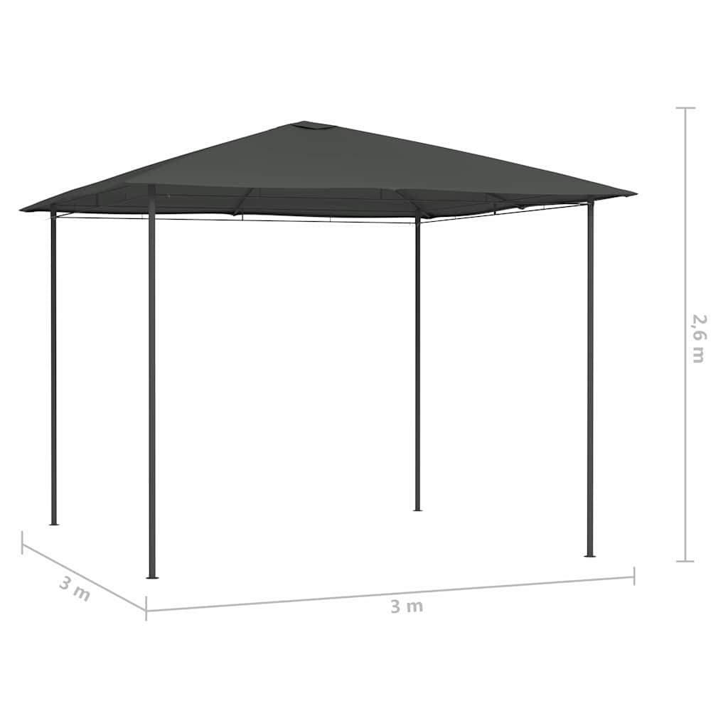 Gazebo 3x3x2.6 M Anthracite 160 G M²