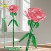 Non-Toxic Valentine'S Day Rose Flower Bouquet Building Blocks Set Artificial Flowers For Home Decor Crystal Rose Bricks Kits Toys