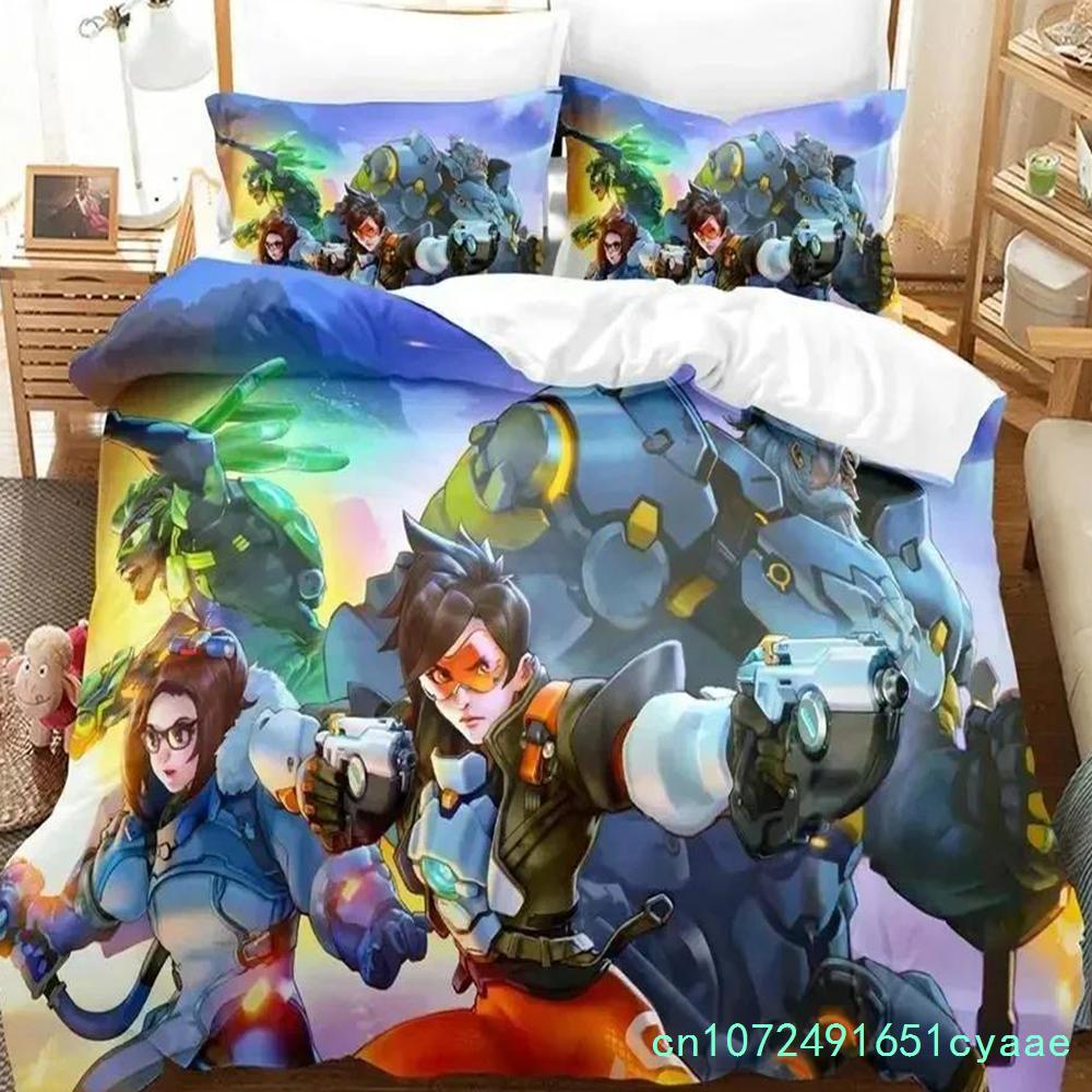 Game Overwatchs Bedding Set Boys Girls Twin Queen Size Duvet Cover Pillowcase Bed Boys Adult Fashion Home Textileextile