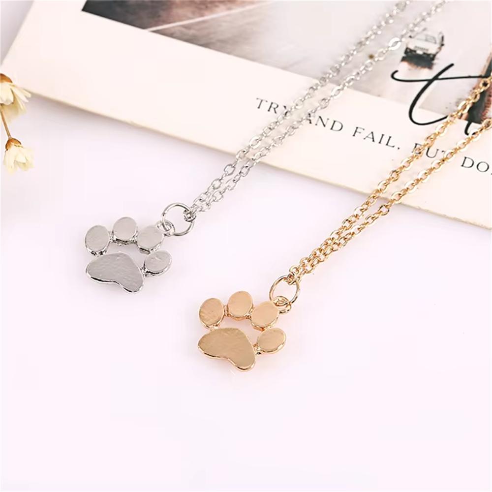 Fashion Creative Paw Claw Dogs Kitten Cat Pendant Necklace Feet Footprint Jewelry Lovers Valentine's Day