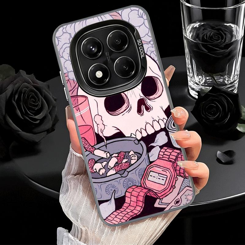Pink Style Skull Witch Soft Phone Case for Xiaomi Redmi Note 13 14 15 Pro Plus 12S 12 11S 11 11T 10S 10 Shockproof Cover Back Sh