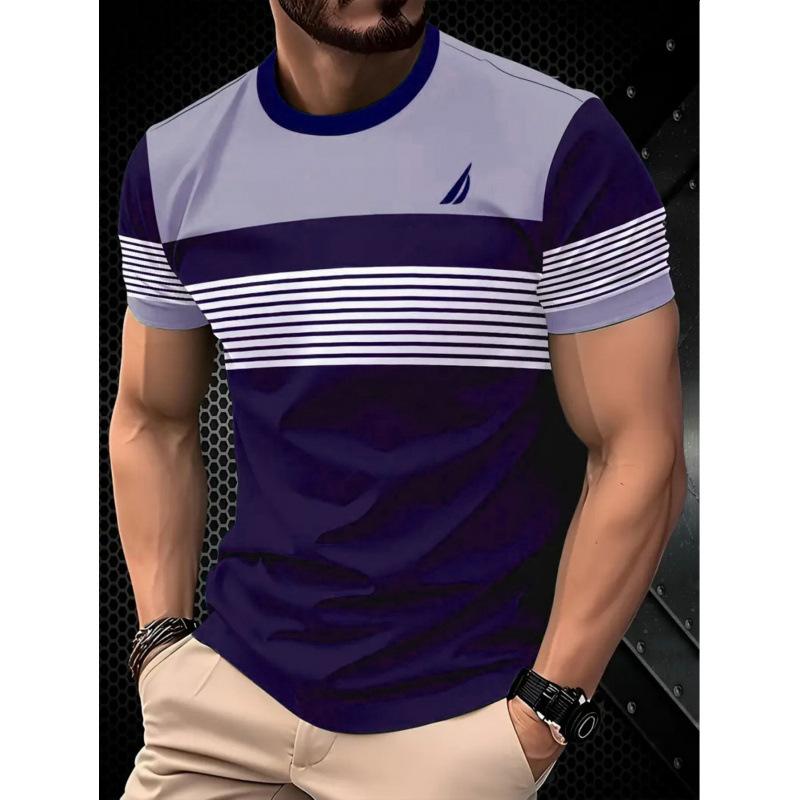 Sommer Herren Freizeit Mode Kreativ Lässig Täglich T-Shirt Locker Lässig T-Shirt 3D Digital Farbe Gedrucktes T-Shirt