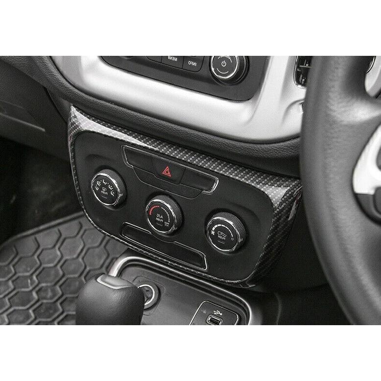 For Jeep Compass 2017-2021 Carbon Fiber Center Console AC Switch Frame Trim 1pcs