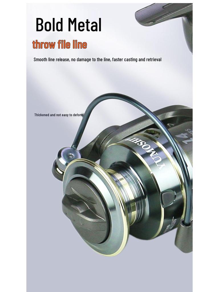 All-Metal Spinning Fishing Reel - Outdoor Lure, Long Cast, Sea Rod Anchor, and Fishing Gear.