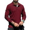 Men's Spring and Autumn Casual Lapel Long-sleeved T-shirt Slim Sports Lapel Polo Shirt Men's Fashion