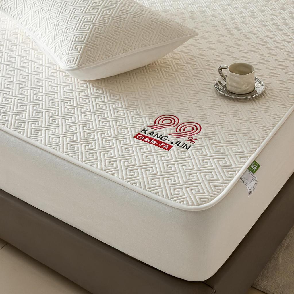 Luxury Antibacterial All-Cotton Fitted Sheet & Mattress Protector - Thickened, Non-Slip Design