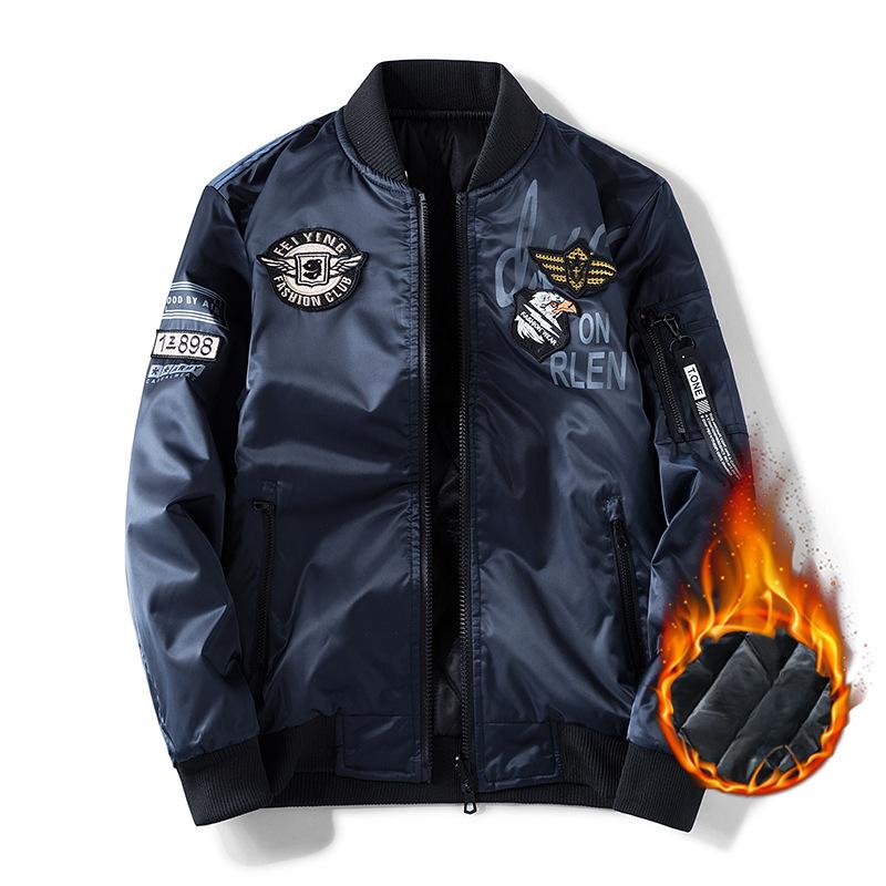 Autumn and Winter Air Force Men's Jacket Flight Suit Double-sided Embroidered Baseball Uniform Large Size Work Jacket Trendy