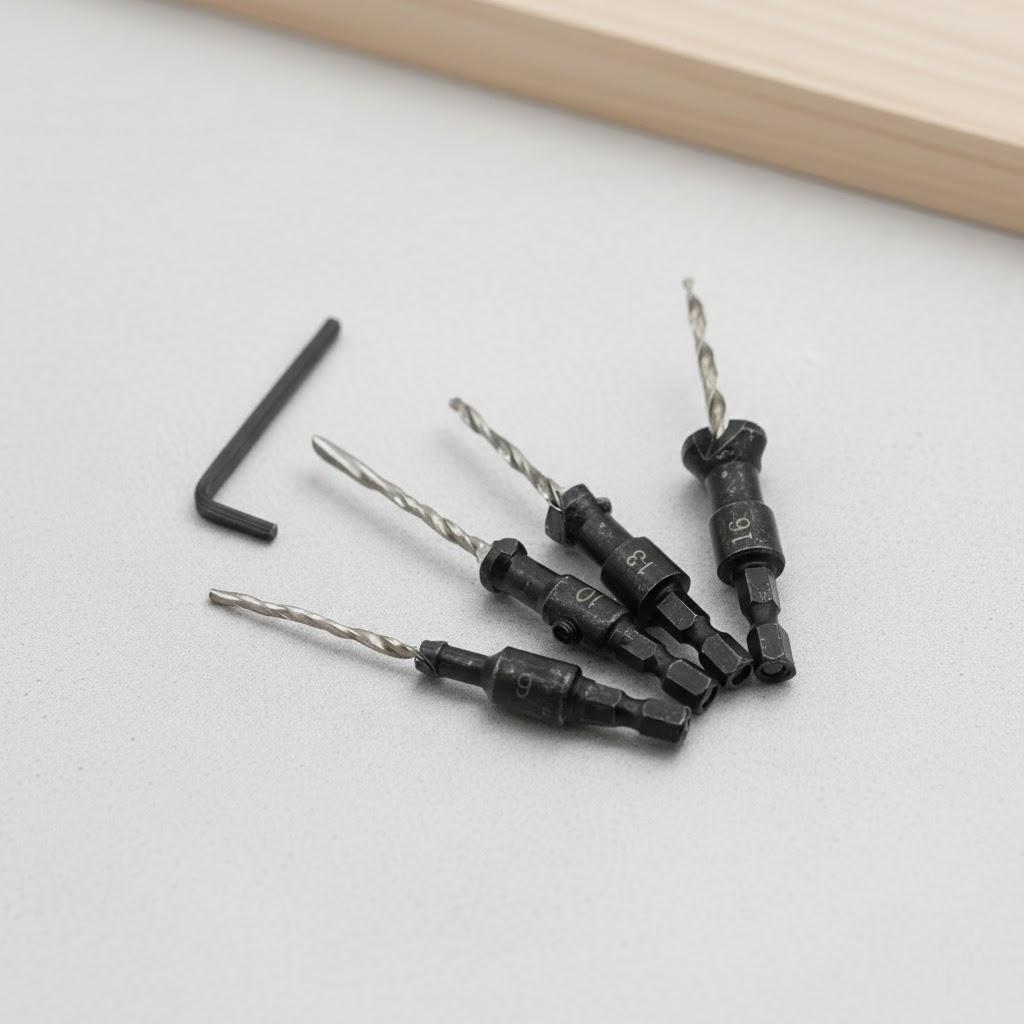 

4Pcs Hex Shank Countersink Drill Woodworking Integrated Chamfering Screw Head Opening Tool